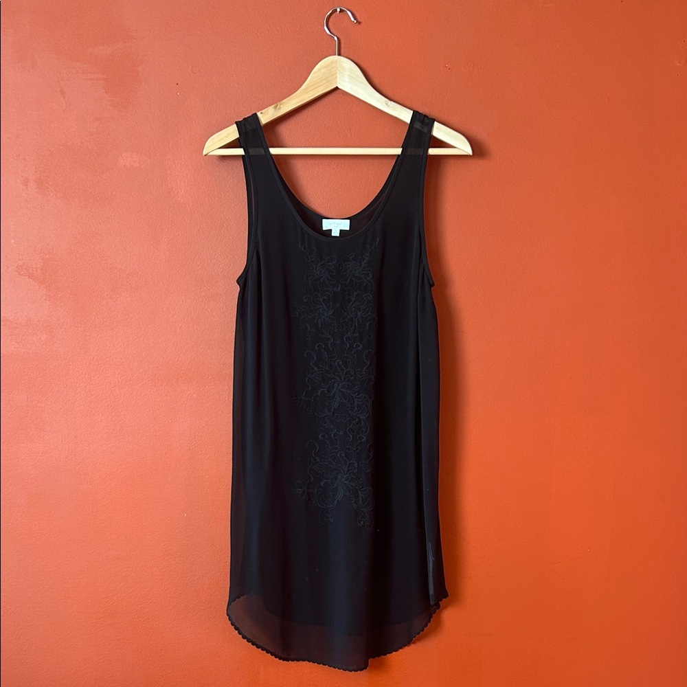 Wilfred Aritzia Long Black Sheer Silk Tank Top - Picture 3 of 13